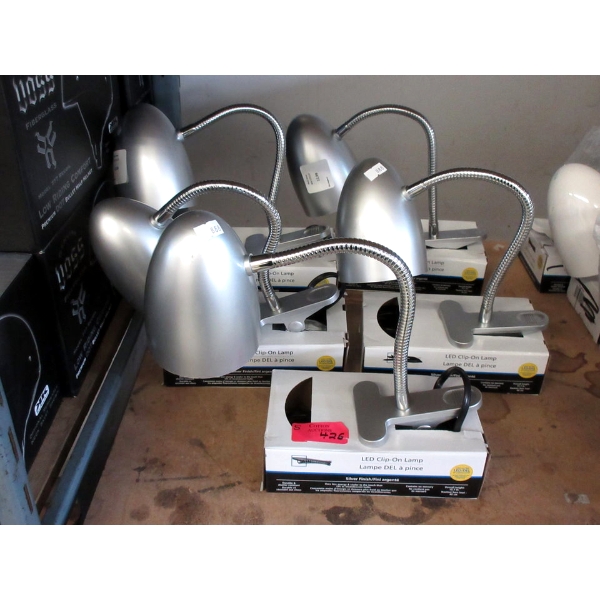 5 Clip-On LED Lamps - Silver Finish