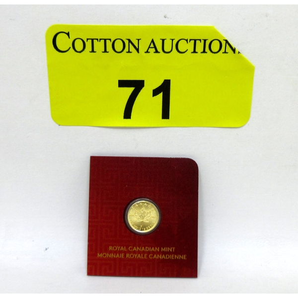 1 Gram .9999 Fine Gold 2016 MapleGram Gold Coin 