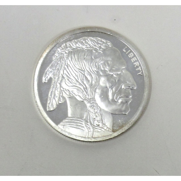 1 Oz .999 Silver Indigenous/Buffalo Round 