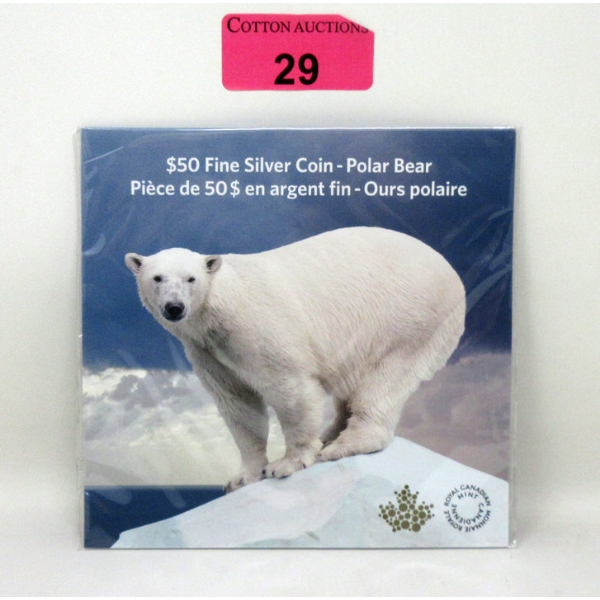 15.87 Gram .9999 Silver 2014 Polar Bear $50 Coin 