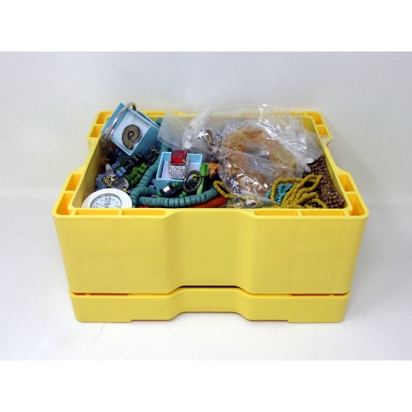 Yellow Bullion Box Full of Jewelry & Watches