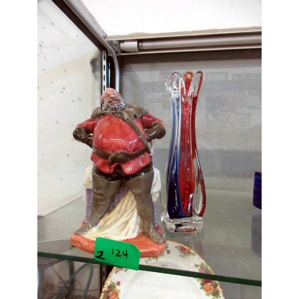Royal Doulton 7" "Falstaff" Figurine & MCM Vase