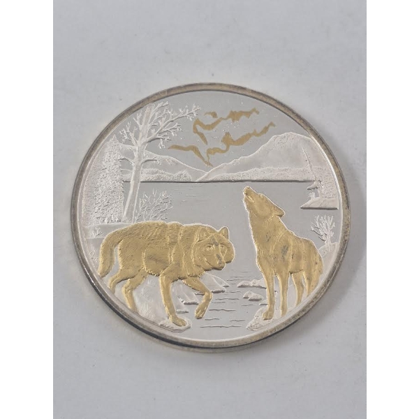 1 Oz .999 Silver Wolves Round