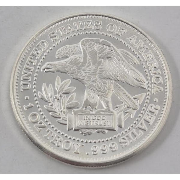1 Oz .999 Silver Trade Unit/Eagle Round 