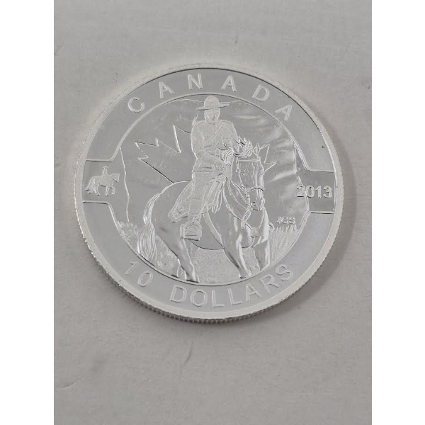 1/2 Oz .9999 Silver 2013 Canada RCMP $10 Coin 