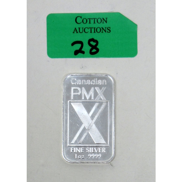 1 Oz .9999 Silver Canadian PMX Bar