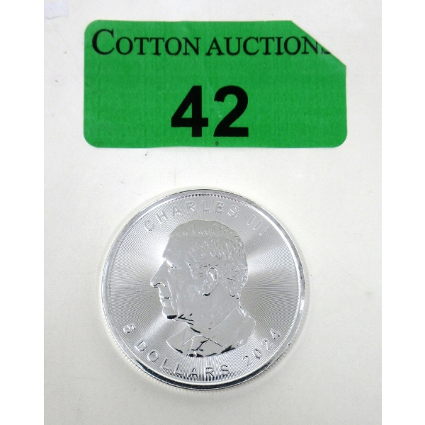 1 Oz .9999 Silver 2024 Maple Leaf Coin 