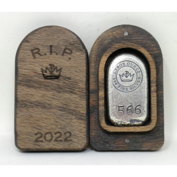 2 Oz .999 Silver 2022 RIP Tombstone Bar 