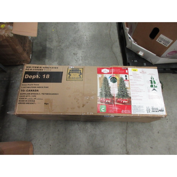 7.5" Tall Pre-Lit Milford Pine Faux Christmas Tree