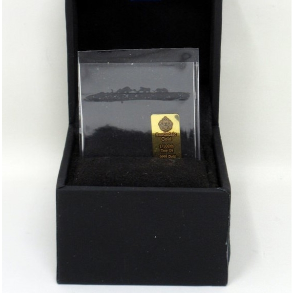 1/100 Oz .9999 Fine Gold Scottsdale Lion Bar 