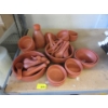 Image 1 : 30+ Pieces of Red Clay Bowls and Spoons - Unglazed