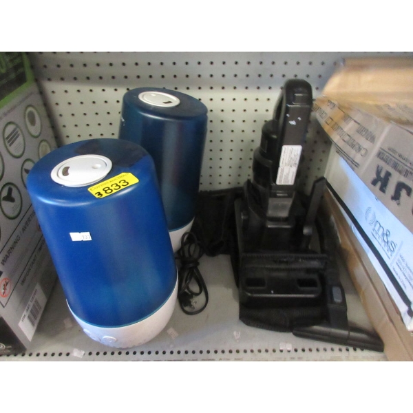 1 Cordless Car Vac & 2 Ultrasonic Humidifiers - No boxes