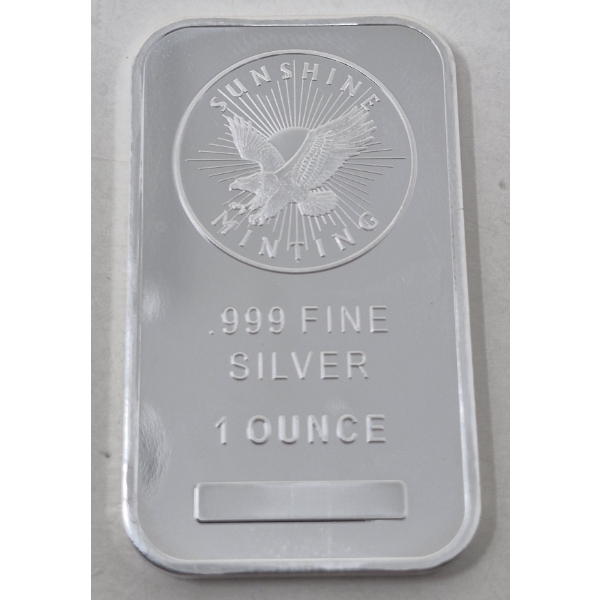 1 Oz .999 Silver Sunshine Minting Bar 