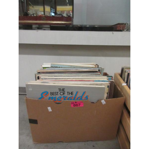 Box of 50+ Assorted Vintage LP Records 