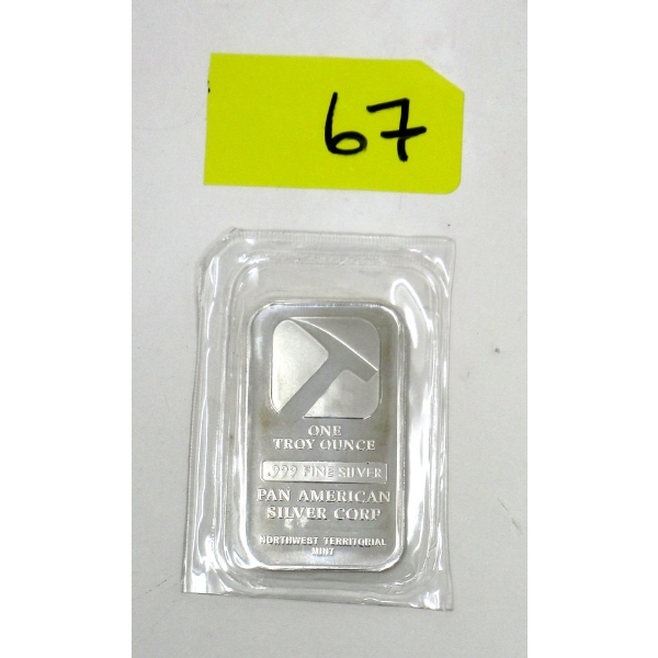 1 Oz .999 Silver Pan American Silver Corp Bar 