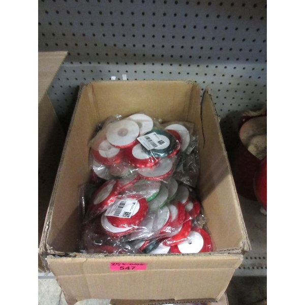 Case of 25+ New 4 Packs of Fabric Christmas Ribbon. 