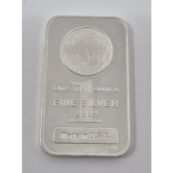 1 Oz .999+ Silver Buffalo USA Bar