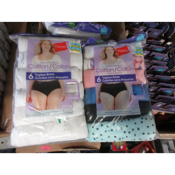 3 New Packs of 6 Women's Hanes Underwear 