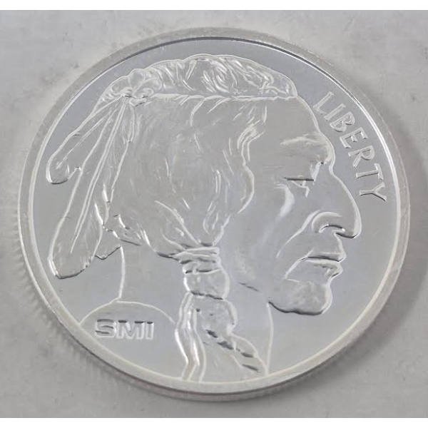 1 Oz .999 Silver Indigenous/Buffalo Art Round 