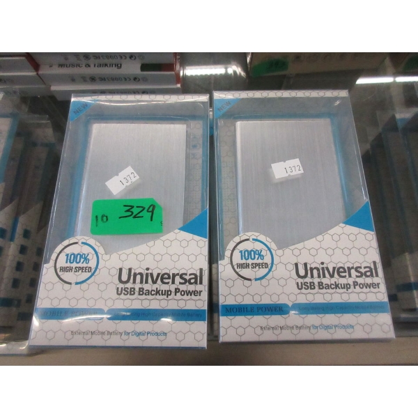 10 New Silver Universal USB Backup Power Banks