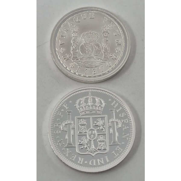 2 x 1 Oz .9999 Silver The Spanish Dollar Coin Set 