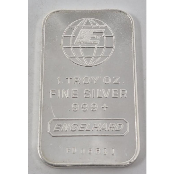1 Oz .999+ Silver Big E Engelhard Bar