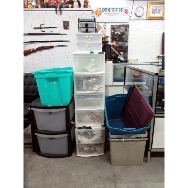 8 Assorted Totes Storage Containers 