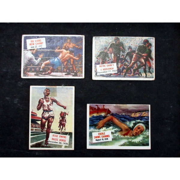Four 1954 Topps Scoop Moments in Sports Cards