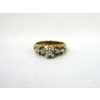 Image 2 : 14 KT White & Yellow Gold 3-Stone Diamond Ring
