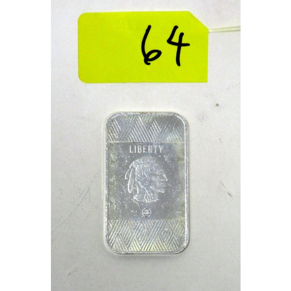 1 Oz .999 Silver Indigenous/Buffalo Bar 