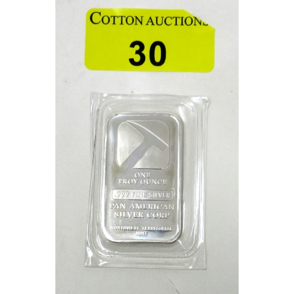 1 Oz .999 Silver Pan American Bar 