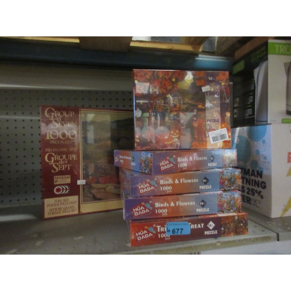 6 Assorted New 1000 Piece Puzzles 