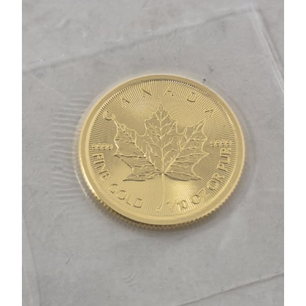 1/10 Oz .9999 Fine Gold Canada Maple Leaf Coin 