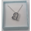 Image 2 : New Blue and White Diamond Heart Necklace