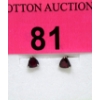 Image 1 : New 10 KT White Gold Garnet Stud Earrings 