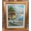 Image 1 : Signed De Rosa Oil on Canvas - "Paesaggio di Lago"