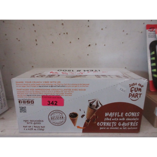 Case of Bite-Size Milk Chocolate Filled Waffle Cones 