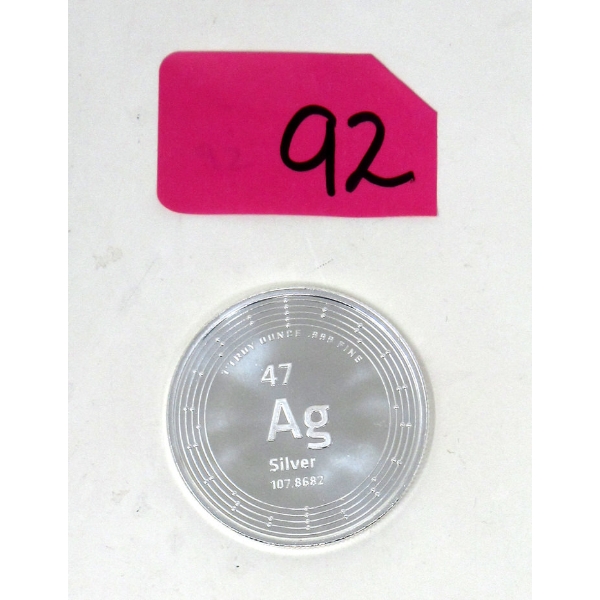 1 Oz .999 Silver Elemetal Round