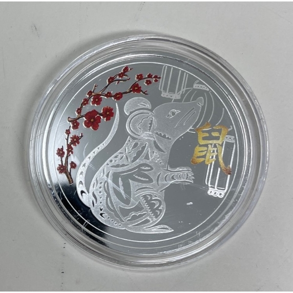 1 Oz .9999 Silver Year of the Rat Round 