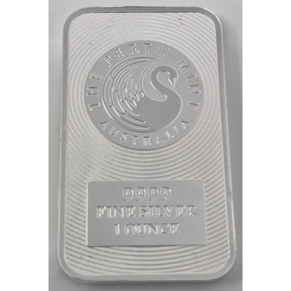 1 Oz .9999 Silver Australian Perth Mint Bar 
