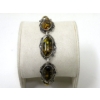 Image 2 : 8" Sterling Silver Oval Link Amber Resin Bracelet