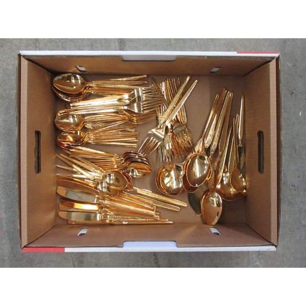 Gold Colour Flatware with 10 Serving Pieces