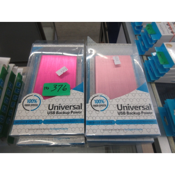 10 New Universal USB Backup Power Banks - Hot Pink