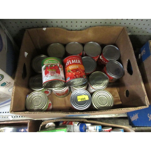 18 Dented Cans of Assorted Whole & Diced Tomatoes