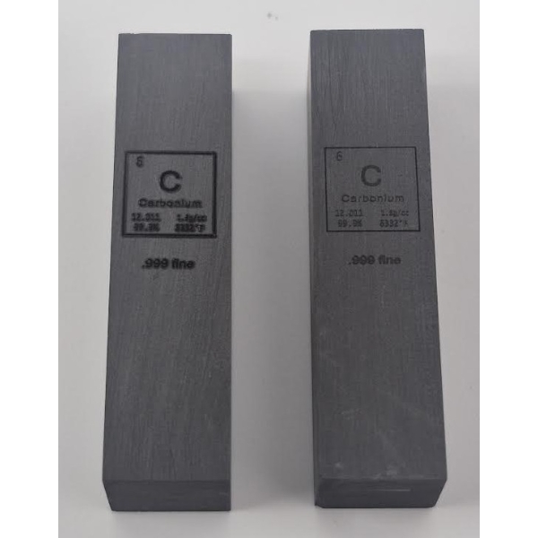 2 x 1/2 Oz .999 Fine Certified Carbonium Bars