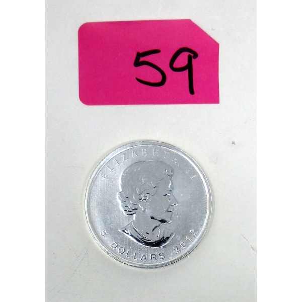 1 Oz .9999 Silver 2012 Maple Leaf Coin 