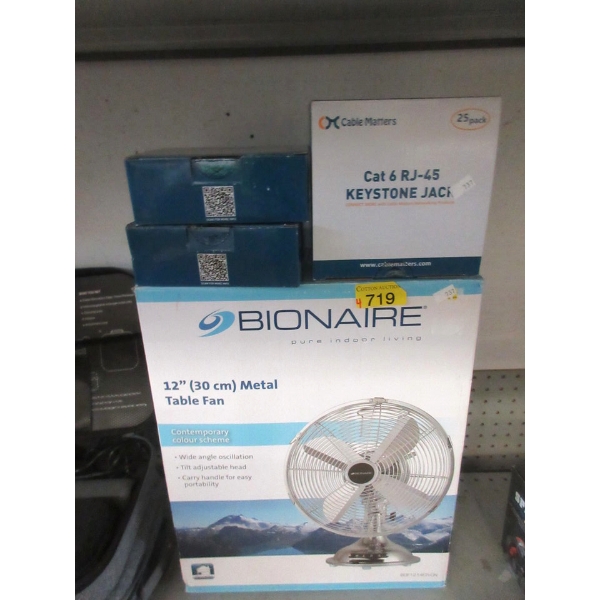 Bionaire Fan & 3 New Boxes of Keystone Jacks 