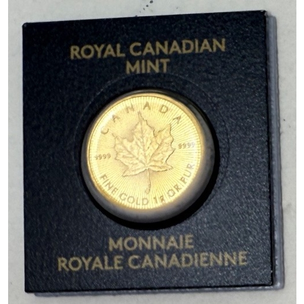 1 Gram .9999 Fine Gold 2022 Canada Maple Leaf Coin 