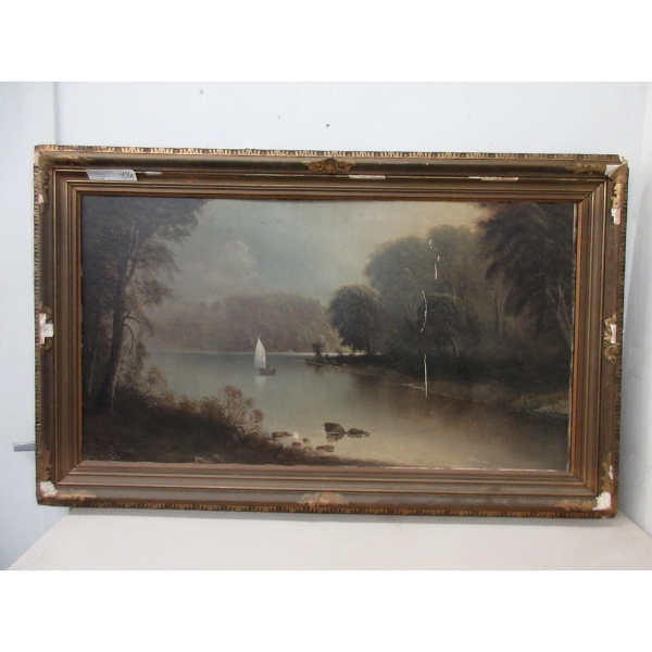 Large Framed Vintage Paint on Board 