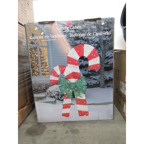 Candy Cane Lawn Ornaments with LED Lights